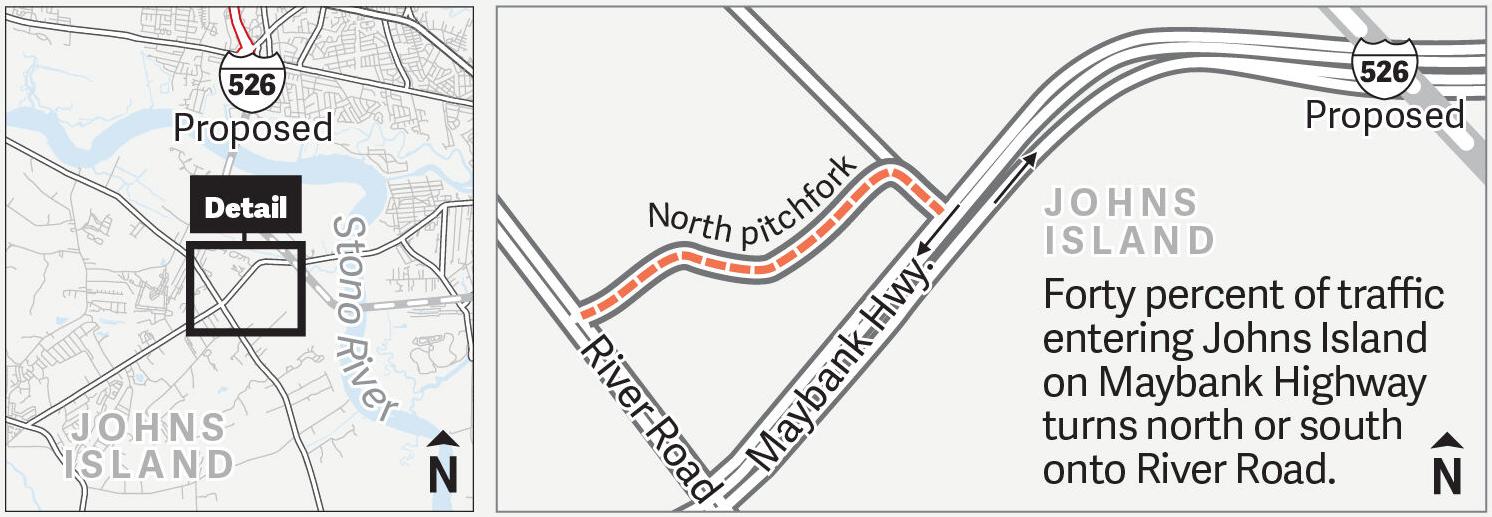 Northern pitchfork opens on Johns Island to alleviate traffic on Maybank Highway, River Road
